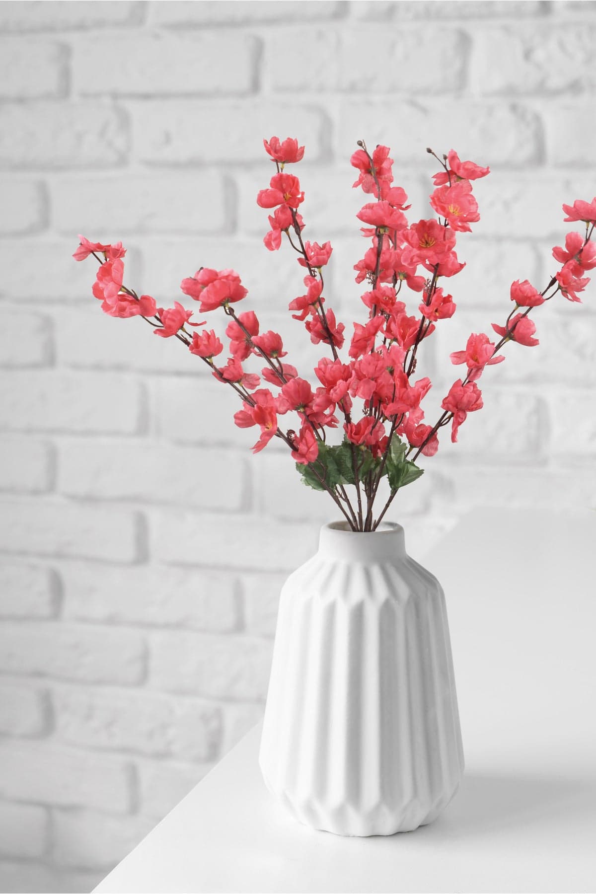 Yapay Çiçek Bahar Dalı, Japon Kiraz Çiçeği 9 Dallı 40 Cm Pembe