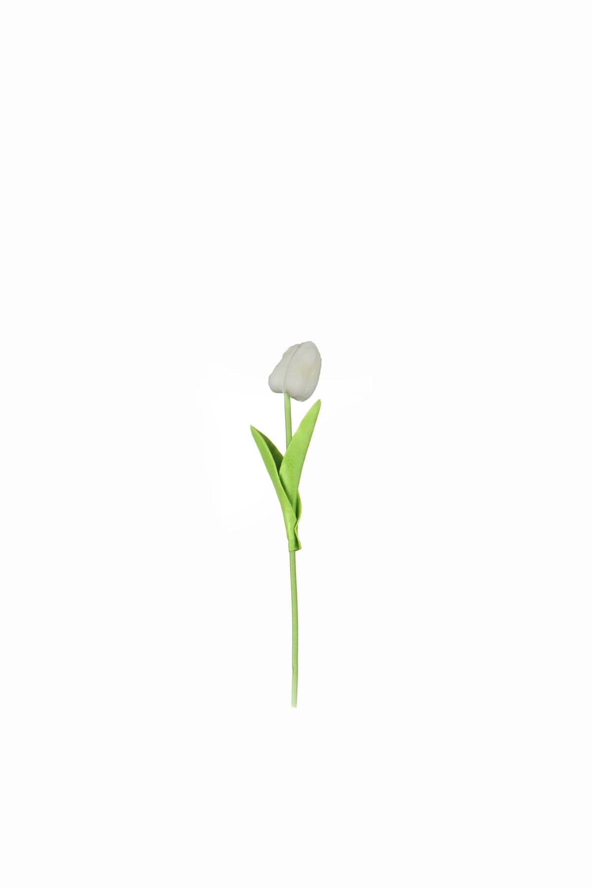 Yapay Islak Lale Gerçekçi Doku Beyaz- Yapay Lale 32 Cm